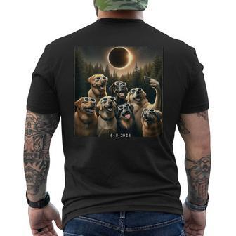 Total Eclipse April 8 2024 Dog Glasses Selfie Men's T-shirt Back Print | Mazezy