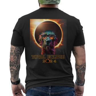 Total Eclipse April 8 2024 Irish Wolfhound Dog With Glasses Men's T-shirt Back Print | Mazezy AU