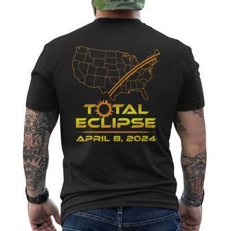 Total Eclipse April 8 2024 Path Of Totality Men's T-shirt Back Print | Mazezy