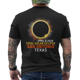 Total Solar Eclipse 04 08 24 San Antonio Texas Eclipse 2024 Men's T-shirt Back Print - Seseable