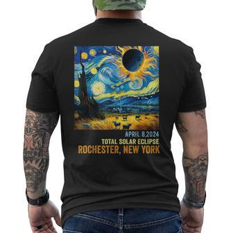 Total Solar Eclipse 04082024 Rochester New York Men's T-shirt Back Print - Monsterry UK
