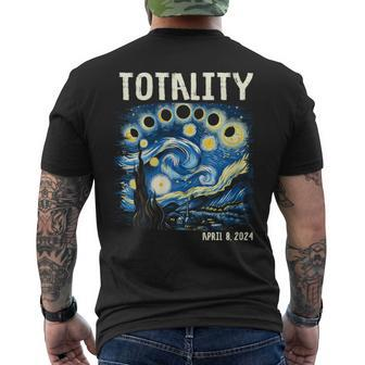 Total Solar Eclipse 2024 40824 Starry Night Painting Men's T-shirt Back Print | Mazezy