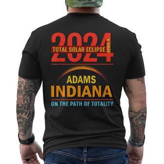 Total Solar Eclipse 2024 Adams Indiana April 8 2024 Men's T-shirt Back Print - Monsterry UK