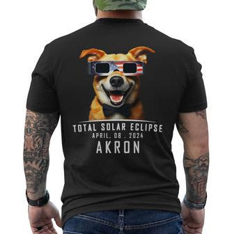 Total Solar Eclipse 2024 Akron Dog Men's T-shirt Back Print - Seseable