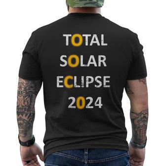 Total Solar Eclipse 2024 America Event Distressed Men's T-shirt Back Print - Thegiftio UK