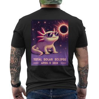 Total Solar Eclipse 2024 April 8 Axolotl In Glasses Men's T-shirt Back Print | Mazezy CA