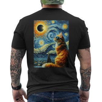 Total Solar Eclipse 2024 April 8 Cat Totality Solar Eclipse Men's T-shirt Back Print - Monsterry
