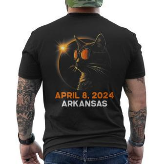 Total Solar Eclipse 2024 Arkansas Cat Lover Wearing Glasses Men's T-shirt Back Print - Thegiftio UK