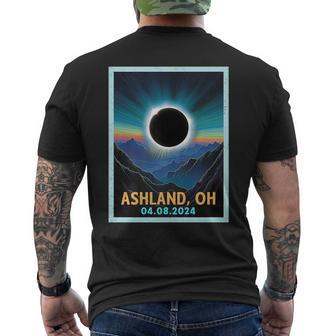 Total Solar Eclipse 2024 Ashland Ohio Vintage Men's T-shirt Back Print - Monsterry UK