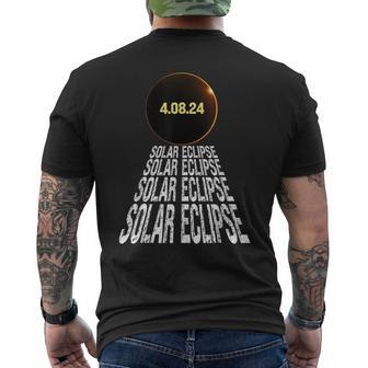 Total Solar Eclipse 2024 Astronomy Lovers Eclipse 04 08 24 Men's T-shirt Back Print - Thegiftio UK