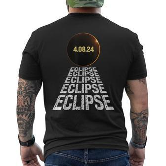 Total Solar Eclipse 2024 Astronomy Lovers Men's T-shirt Back Print - Monsterry