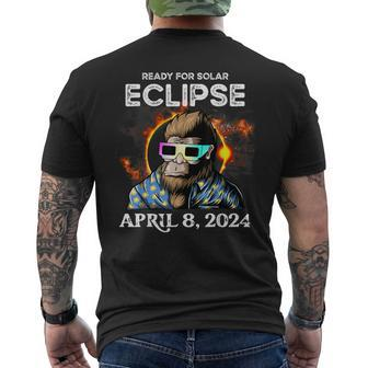 Total Solar Eclipse 2024 Bigfoot With Solar Eclipse Glasses Men's T-shirt Back Print - Monsterry