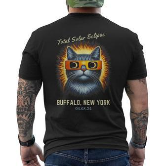 Total Solar Eclipse 2024 Buffalo New York Totality Cat Men's T-shirt Back Print | Mazezy CA
