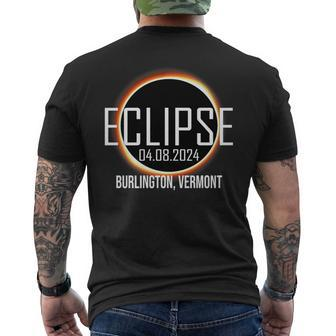 Total Solar Eclipse 2024 Burlington Vermont Totality April 8 Men's T-shirt Back Print - Thegiftio UK