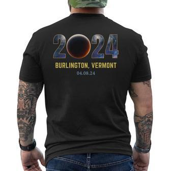 Total Solar Eclipse 2024 Burlington Vermont Totality Men's T-shirt Back Print - Seseable