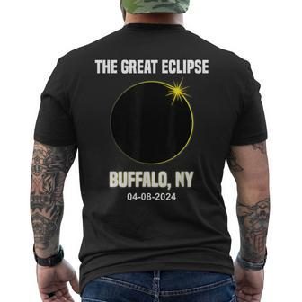 Total Solar Eclipse 2024 City Buffalo New York Eclipse Men's T-shirt Back Print - Seseable