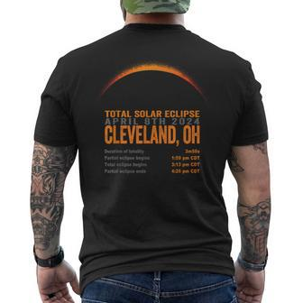 Total Solar Eclipse 2024 Cleveland Ohio Path Of Totality Men's T-shirt Back Print - Monsterry DE