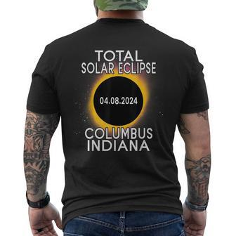 Total Solar Eclipse 2024 Columbus Indiana Path Of Totality Men's T-shirt Back Print - Seseable
