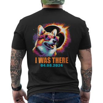 Total Solar Eclipse 2024 Corgi Dog I Was There Men's T-shirt Back Print - Monsterry DE