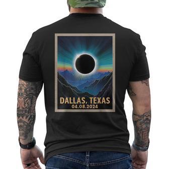 Total Solar Eclipse 2024 Dallas Texas Vintage Men's T-shirt Back Print - Monsterry AU