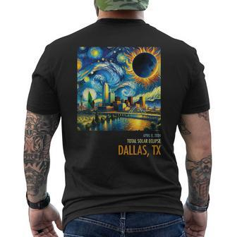 Total Solar Eclipse 2024 Dallas Tx Men's T-shirt Back Print - Seseable
