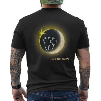 Total Solar Eclipse 2024 Dentist Solar Eclipse Th Dental Men's T-shirt Back Print | Mazezy