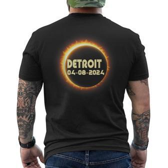 Total Solar Eclipse 2024 Detroit Men's T-shirt Back Print - Seseable