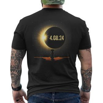 Total Solar Eclipse 2024 Dog Dachshund Dog Lover Men's T-shirt Back Print - Monsterry AU