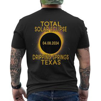 Total Solar Eclipse 2024 Dripping Springs Texas Totality Men's T-shirt Back Print | Mazezy
