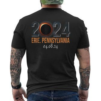Total Solar Eclipse 2024 Erie Pennsylvania April 8 2024 Men's T-shirt Back Print - Monsterry AU