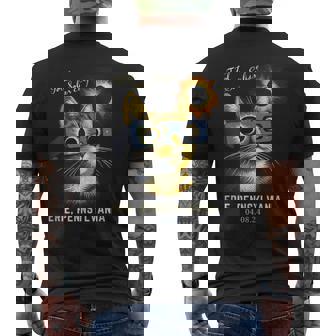 Total Solar Eclipse 2024 Erie Pennsylvania Totality Cat Men's T-shirt Back Print - Thegiftio