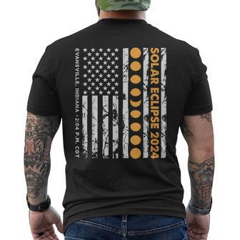 Total Solar Eclipse 2024 Evansville Indiana 204 Pm Us Flag Men's T-shirt Back Print - Monsterry AU