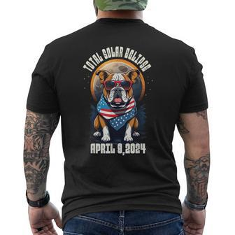Total Solar Eclipse 2024 Frenchie Bulldog Dad Usa Flag Men's T-shirt Back Print - Seseable