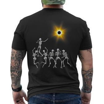 Total Solar Eclipse 2024 Dancing Skeleton Men's T-shirt Back Print | Mazezy
