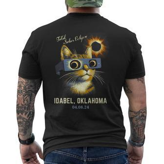 Total Solar Eclipse 2024 Idabel Oklahoma Totality Cat Men's T-shirt Back Print - Thegiftio