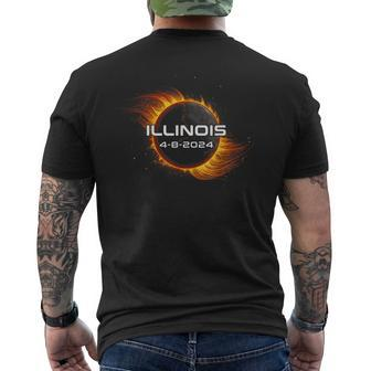 Total Solar Eclipse 2024 Illinois Men's T-shirt Back Print - Seseable
