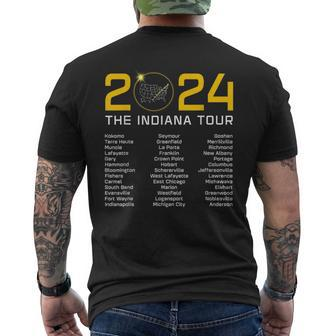 Total Solar Eclipse 2024 The Indiana Tour Totality Path Men's T-shirt Back Print | Mazezy DE