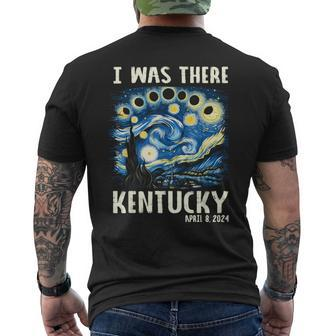 Total Solar Eclipse 2024 Kentucky Starry Night Painting Men's T-shirt Back Print | Mazezy UK