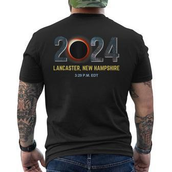 Total Solar Eclipse 2024 Lancaster New Hampshire Totality Men's T-shirt Back Print - Monsterry