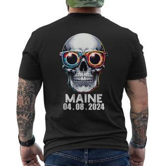 Total Solar Eclipse 2024 Maine Skull Solar Eclipse Men's T-shirt Back Print - Thegiftio UK