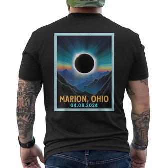 Total Solar Eclipse 2024 Marion Ohio Vintage Men's T-shirt Back Print | Mazezy
