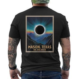 Total Solar Eclipse 2024 Mason Texas Vintage Men's T-shirt Back Print - Seseable