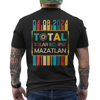 Total Solar Eclipse 2024 Mazatlan 2024 Vintage Men's T-shirt Back Print | Mazezy