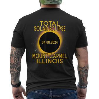 Total Solar Eclipse 2024 Mount Carmel Illinois Men's T-shirt Back Print - Monsterry DE