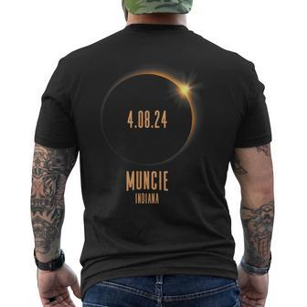 Total Solar Eclipse 2024 Muncie Indiana Usa Men's T-shirt Back Print | Mazezy