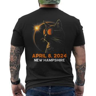 Total Solar Eclipse 2024 New Hampshire Cat Lover Glasses Men's T-shirt Back Print - Thegiftio UK
