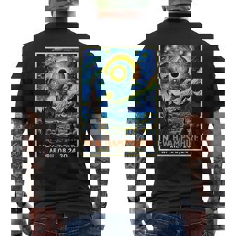 Total Solar Eclipse 2024 New Hampshire Starry Night Men's T-shirt Back Print - Thegiftio