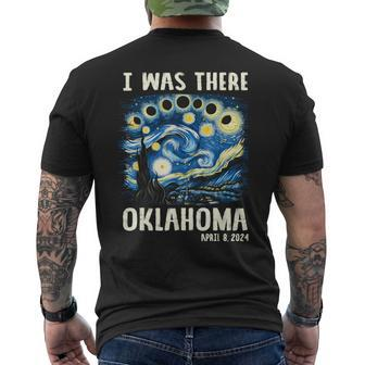 Total Solar Eclipse 2024 Oklahoma Starry Night Painting Men's T-shirt Back Print - Seseable