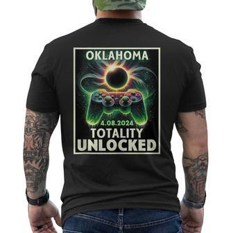 Total Solar Eclipse 2024 Oklahoma Video Game Gamer Men's T-shirt Back Print - Thegiftio UK