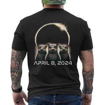 Total Solar Eclipse 2024 Opossum In Astronomy Glasses Men's T-shirt Back Print | Mazezy